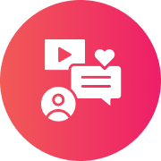 Video marketing and social engagement icon.