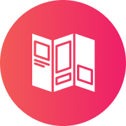 Brochure and flyer marketing icon.