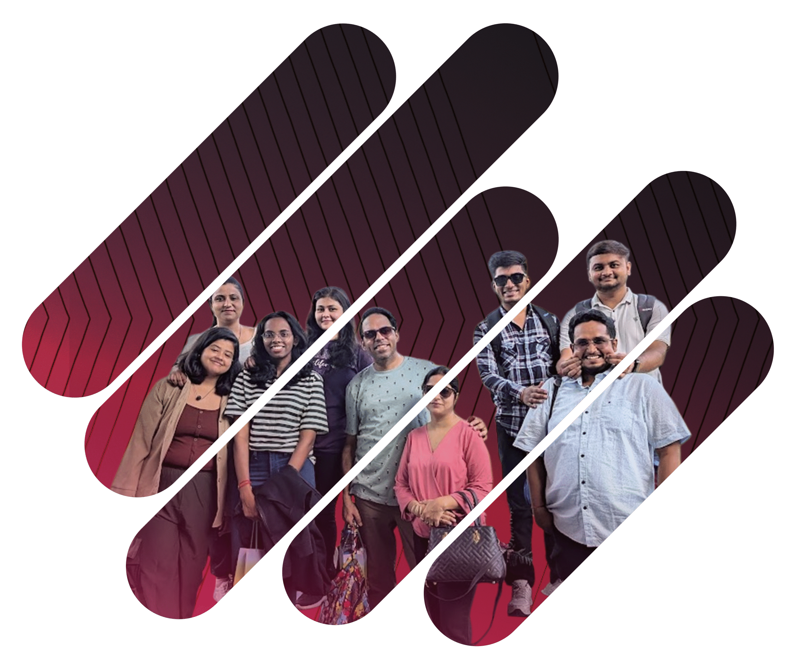 The Dreamer Designs team posing together during an outdoor trip, celebrating creativity and collaboration