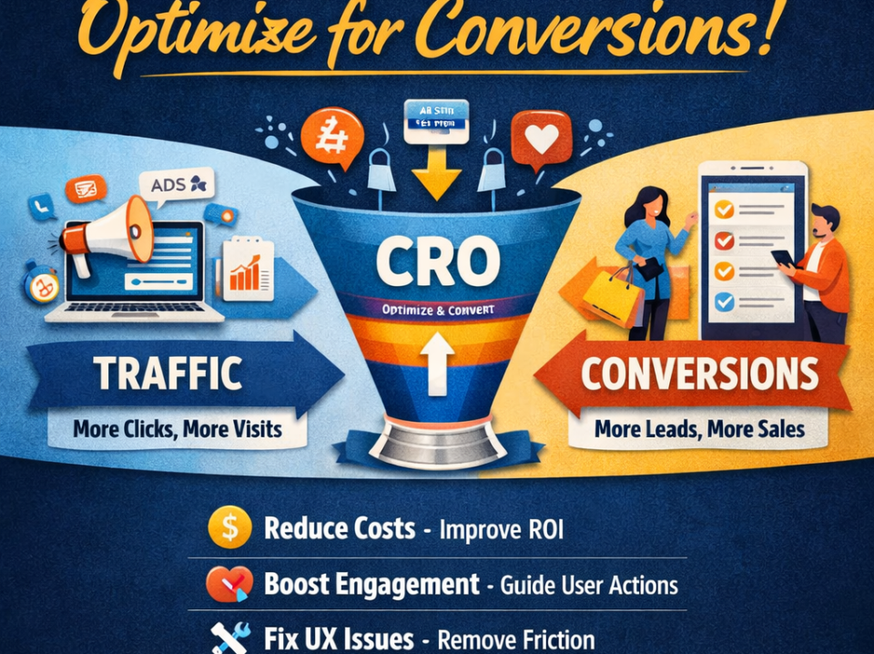 CRO strategies focused on improving conversions and business growth beyond website traffic